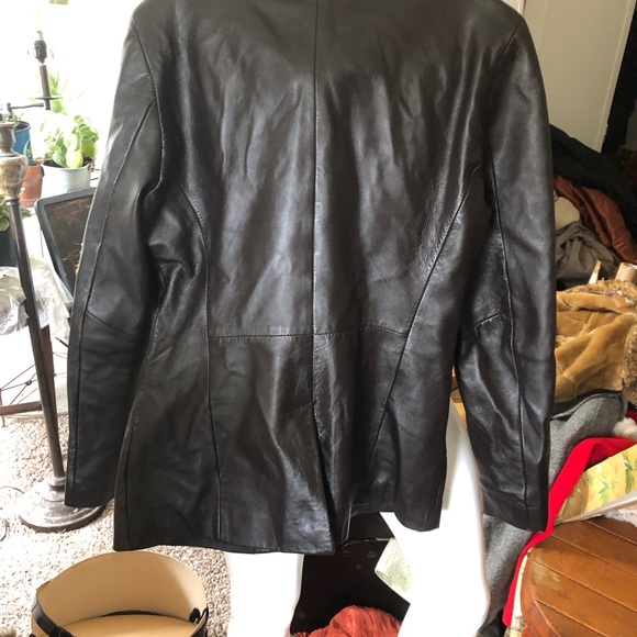 Leather jacket slim fitting - Picture 3 of 4